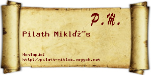 Pilath Miklós névjegykártya